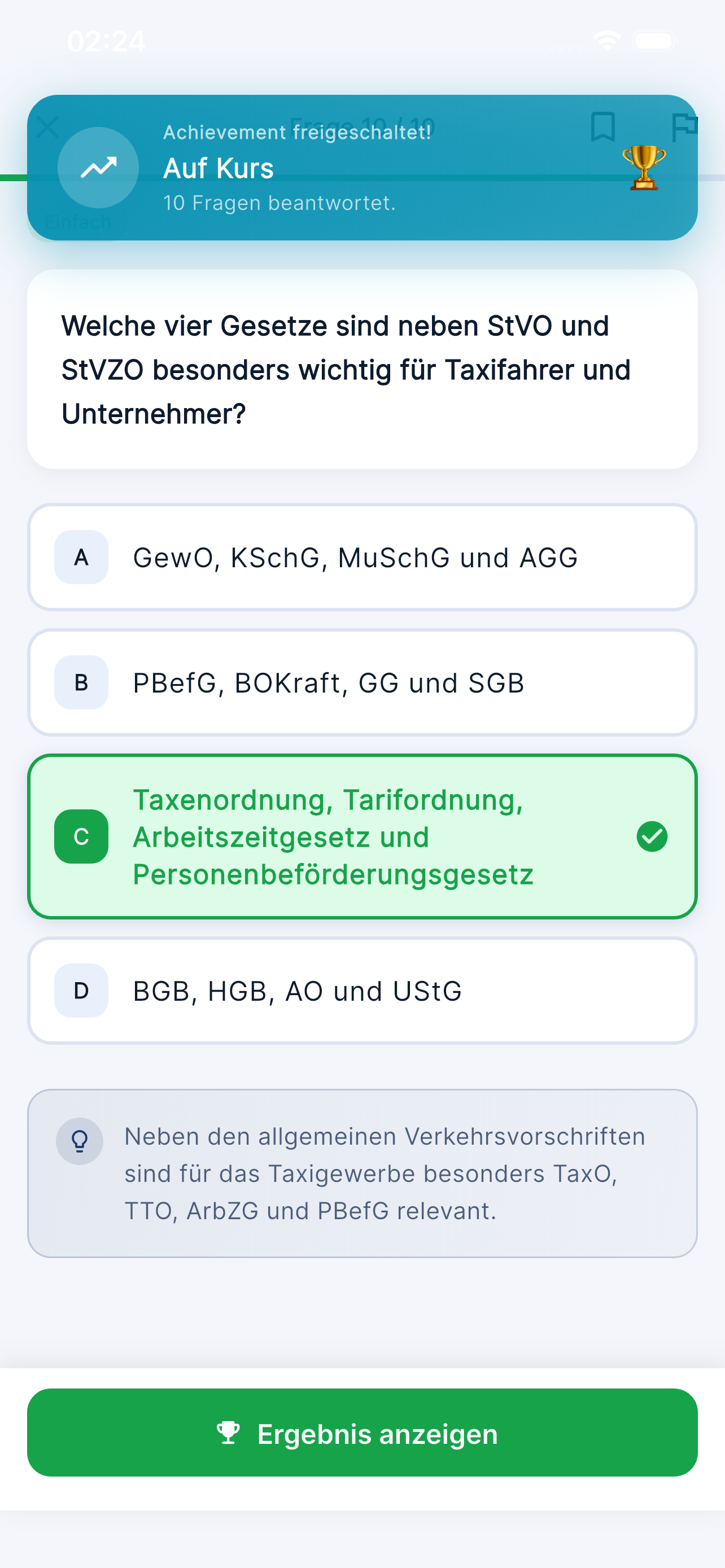Frage mit Lösung und Erklärung